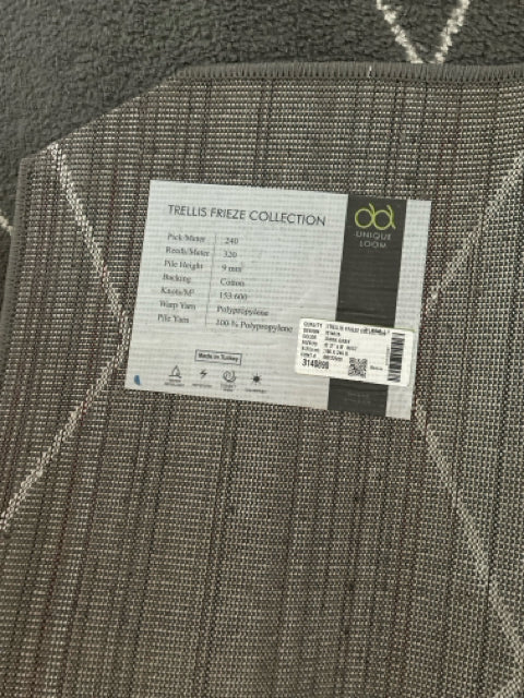 Polypropelyne Trellis Gray/White Rug