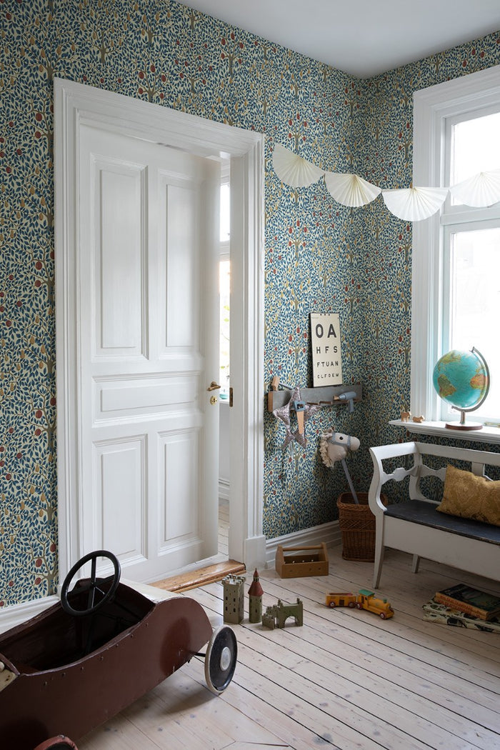 Pomona Pear Wallpaper - Blue