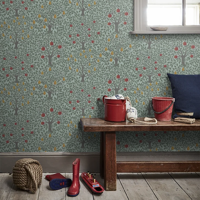 Pomona Pear Wallpaper - Green