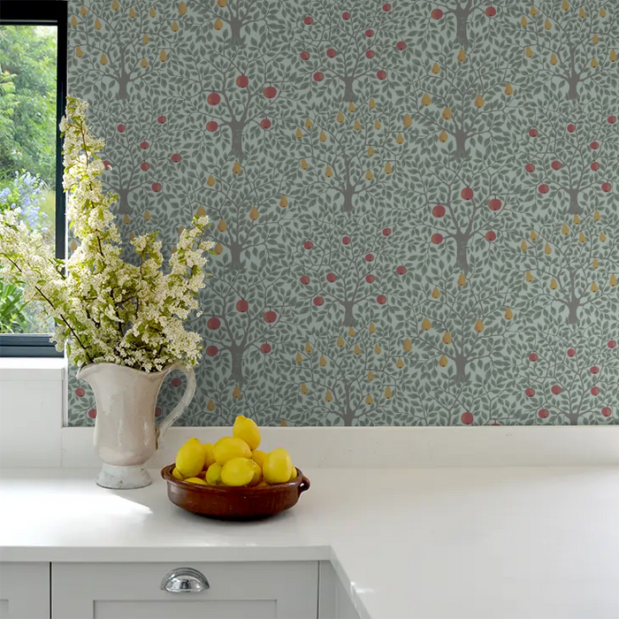 Pomona Pear Wallpaper - Green