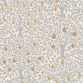 Pomona Pear Wallpaper - White/Grey/Gold