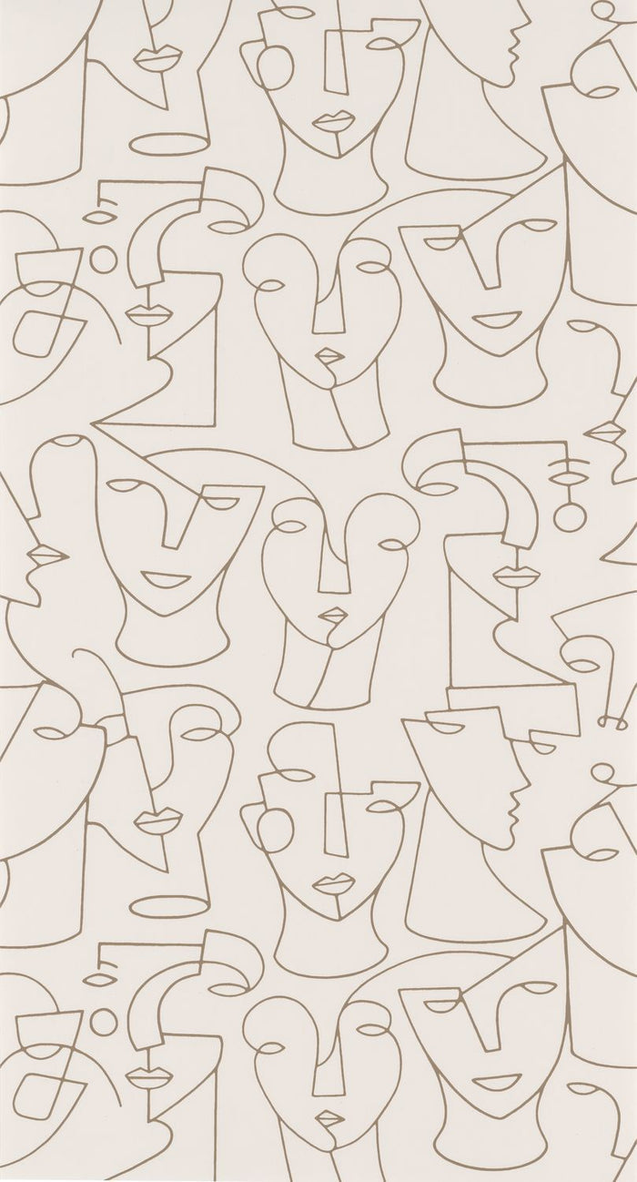 Portrait Lines Wallpaper - Beige