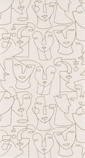 Portrait Lines Wallpaper - Beige