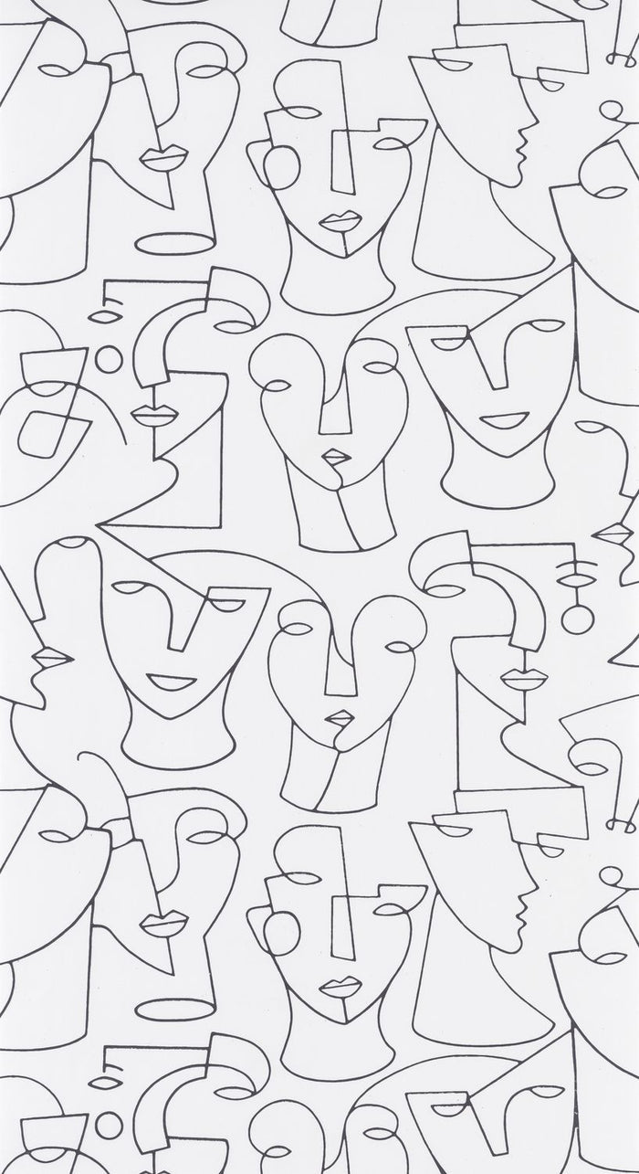 Portrait Lines Wallpaper - Noir