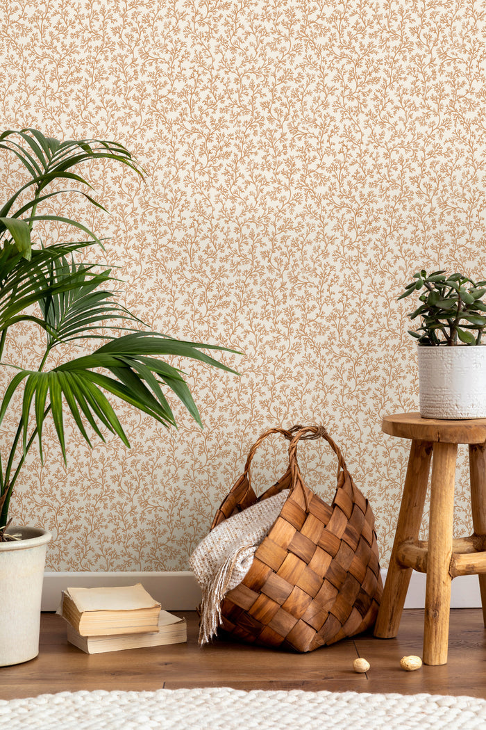 Posidonia – Coral Sprig Wallpaper – Coral