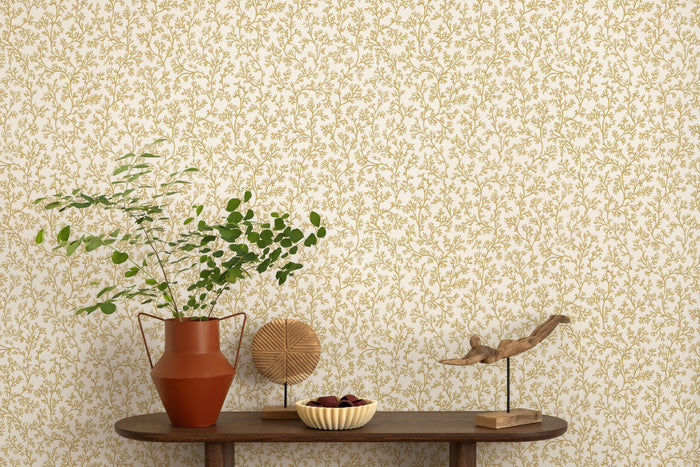 Posidonia – Coral Sprig Wallpaper – Ochre