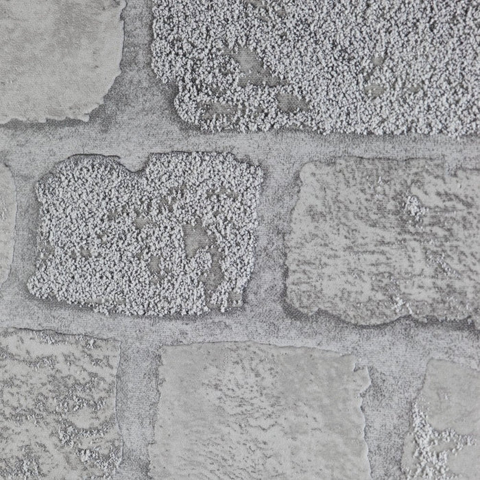 Princess Street Brick Wallpaper - Anaglypta - Grey