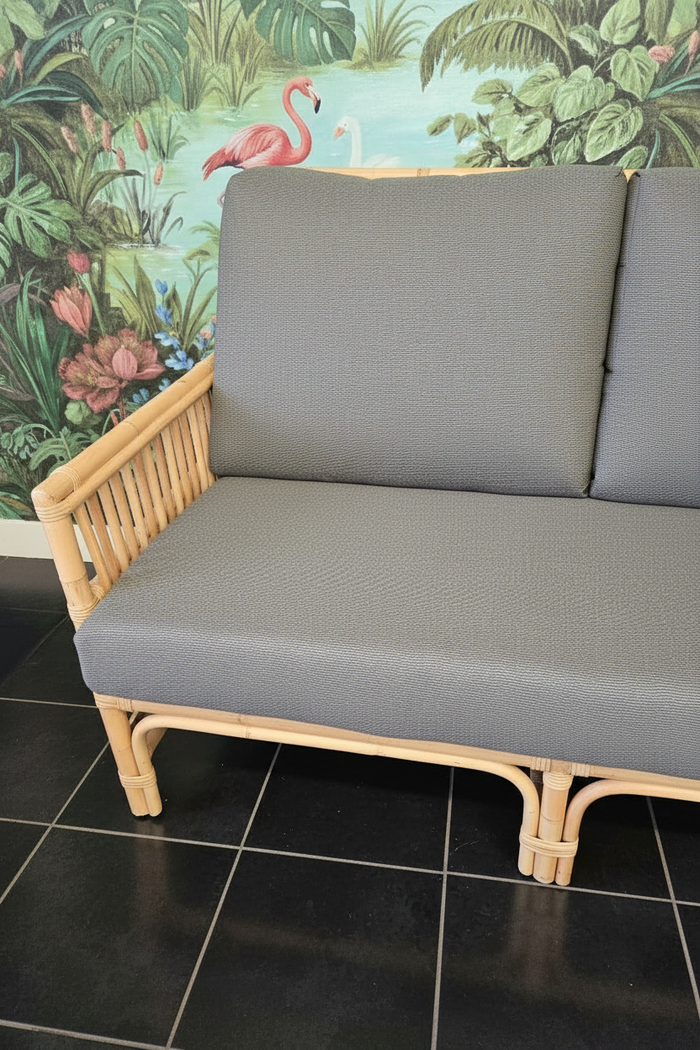 Rattan chair with black floor