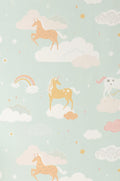 Rainbow Treasures Wallpaper - Bubblegum Turquoise