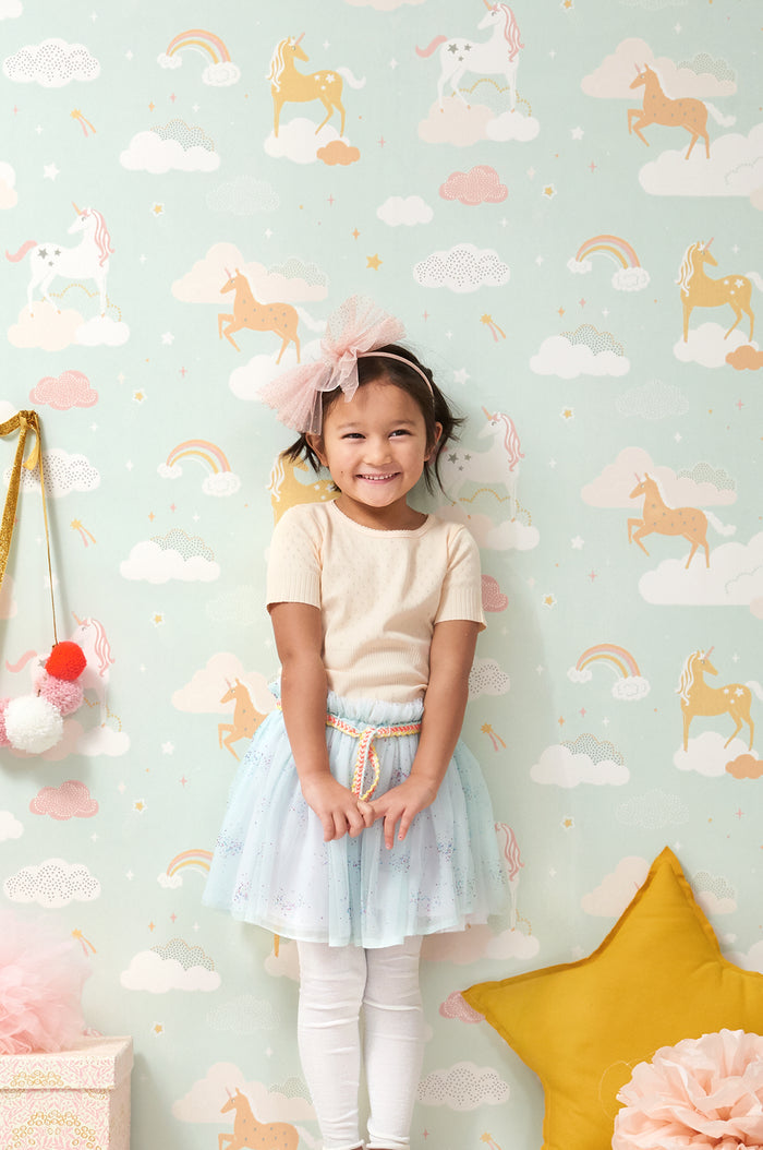 Rainbow Treasures Wallpaper - Bubblegum Turquoise