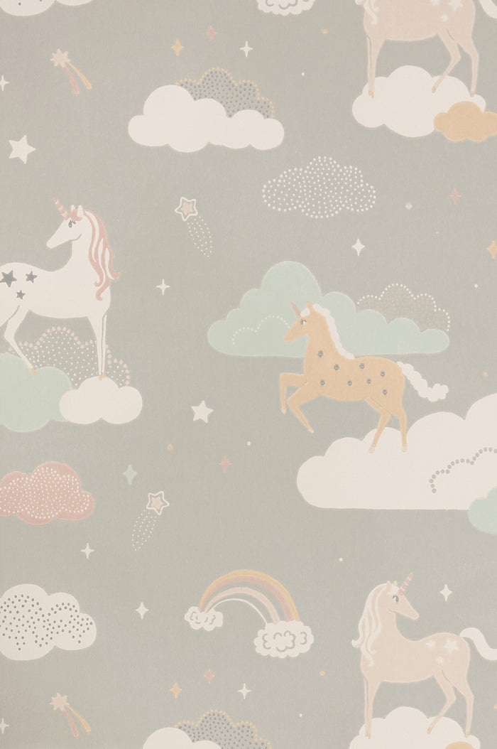 Rainbow Treasures Wallpaper - Mud Grey
