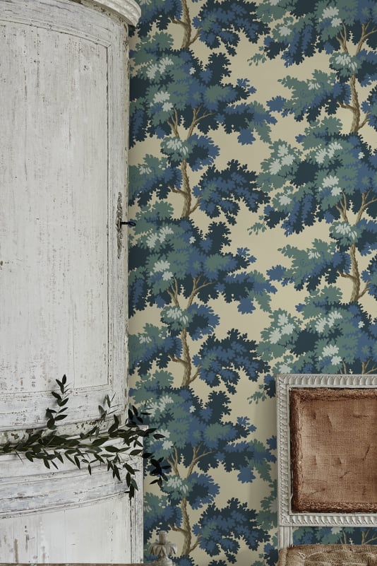 Raphael Wallpaper - Dark Blue