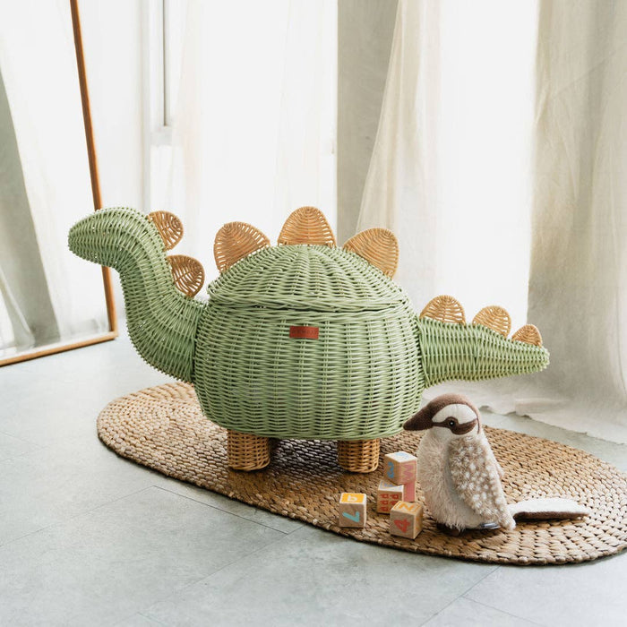 Rattan Wicker Dinosaur Storage Basket (Large)