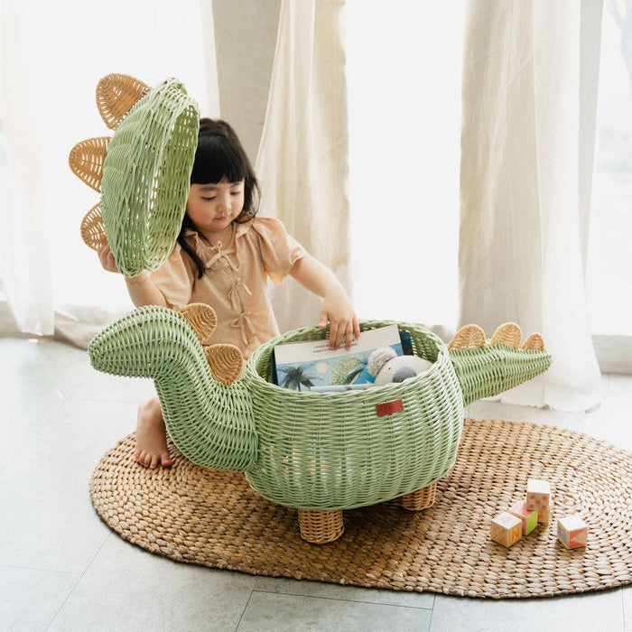 Rattan Wicker Dinosaur Storage Basket (Large)
