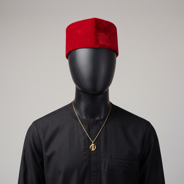 Red Velvet Traditional Nigerian Cap