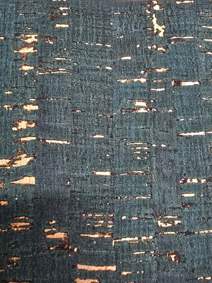 Refined Cork Wallpaper - Dark Teal/Gold