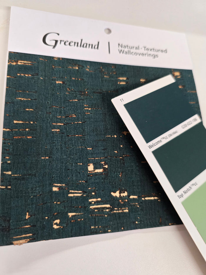Refined Cork Wallpaper - Dark Teal/Gold