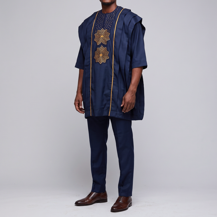 Regal Navy & Gold Modern [2-Piece] Suit