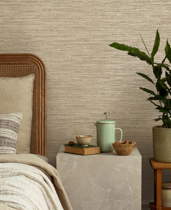 Rete Textured Wallpaper - Taupe