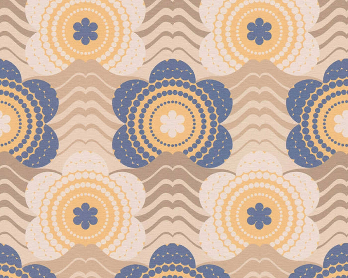 Retro Elegance Wallpaper - Blue