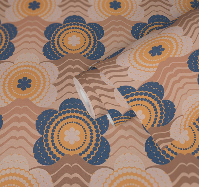Retro Elegance Wallpaper - Blue