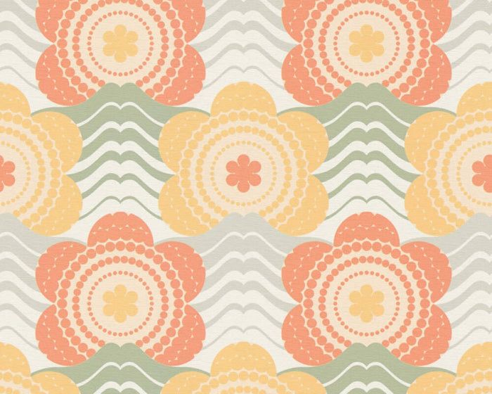 Retro Elegance Wallpaper - Orange