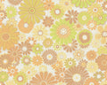 Retro Flowers Vinyl Wallpaper - Yellow