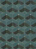 Retro Geometric Vinyl Wallpaper - Turquoise