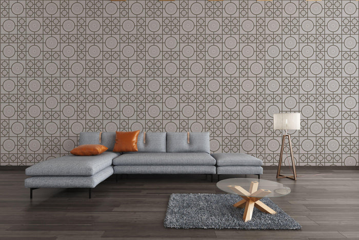 Retro Lino Wallpaper - Grey - Thick Lines