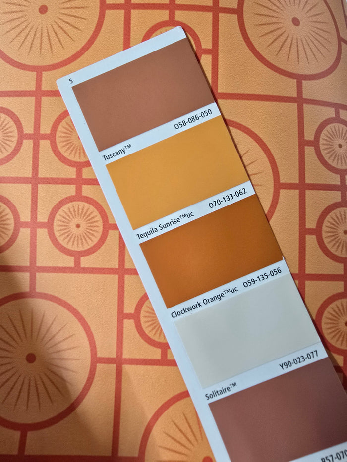 Retro Lino Wallpaper - Mandarin Orange