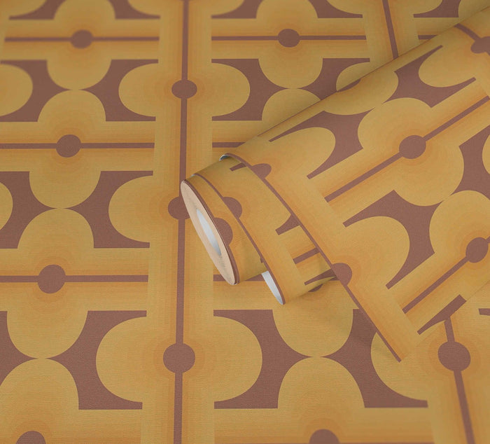 Retro Mesopotamia Wallpaper - Yellow