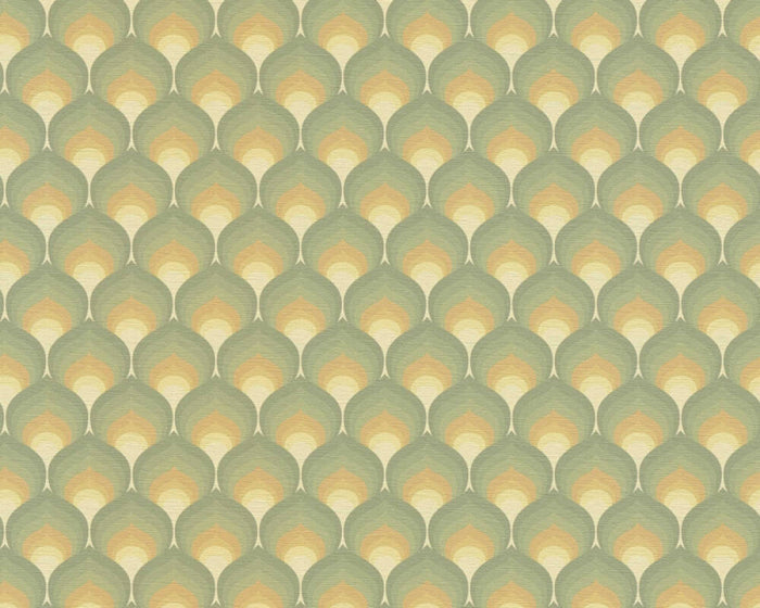 Retro Scales Wallpaper - Green