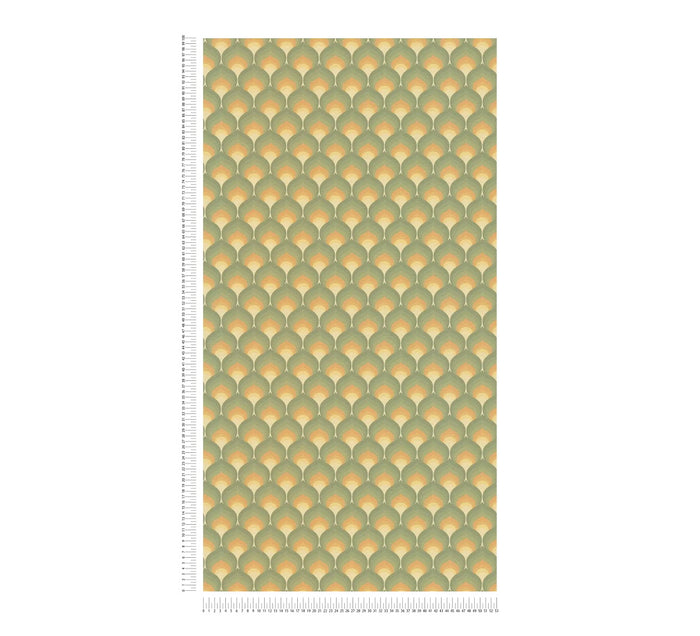 Retro Scales Wallpaper - Green
