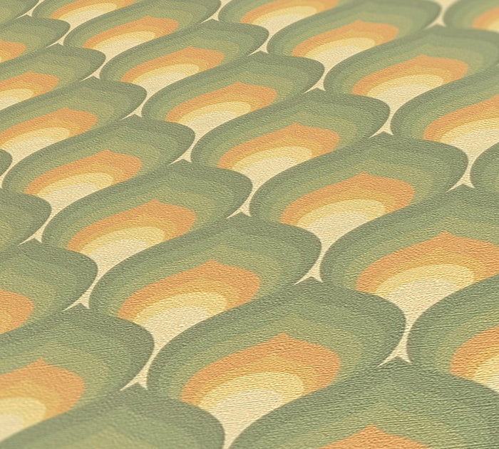 Retro Scales Wallpaper - Green