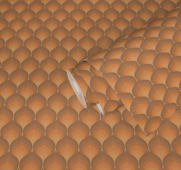 Retro Scales Wallpaper - Orange