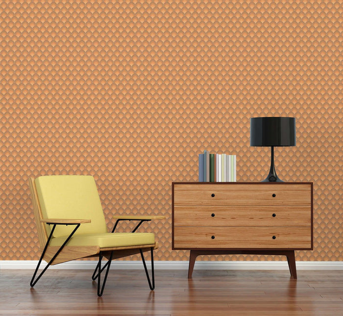 Retro Scales Wallpaper - Orange