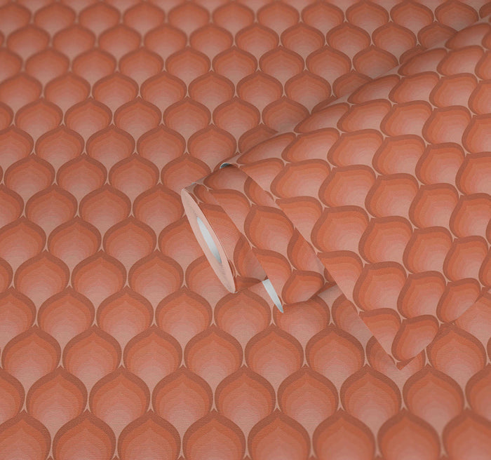 Retro Scales Wallpaper - Peach