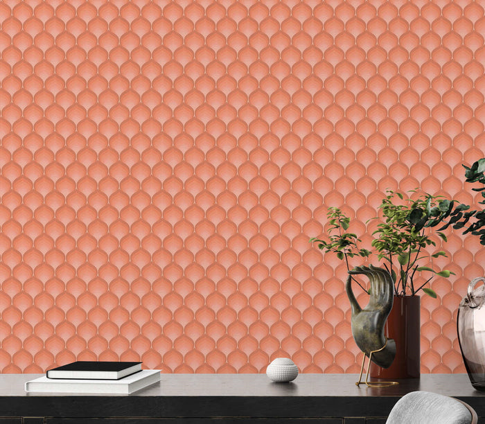 Retro Scales Wallpaper - Peach