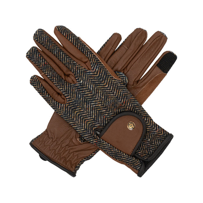 Riding Gloves, Herringbone & Cognac