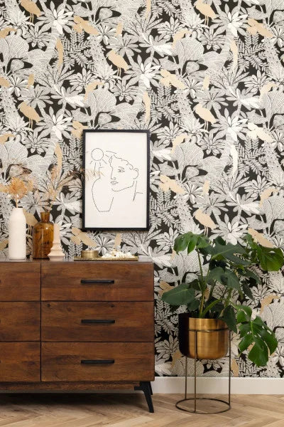 Riviera Wallpaper - Noir Or