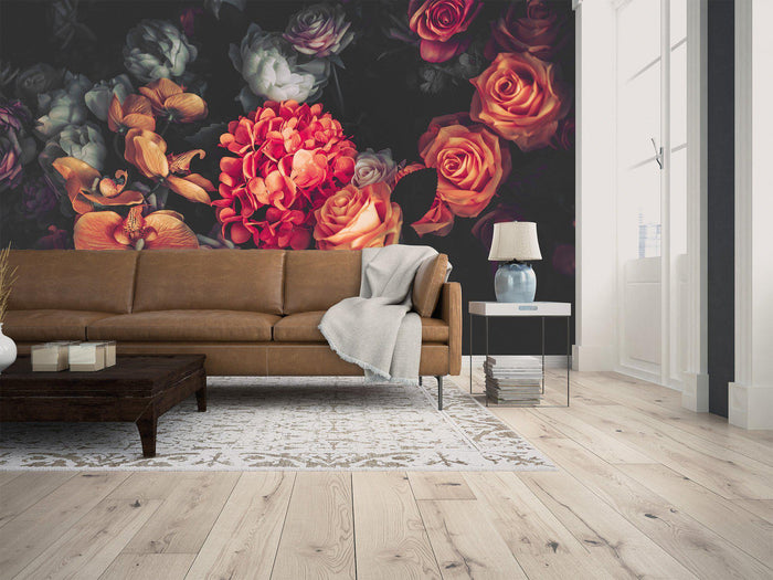 Romantic Flowers - Bloom - Custom Sized Wallpaper Mural (per m2)