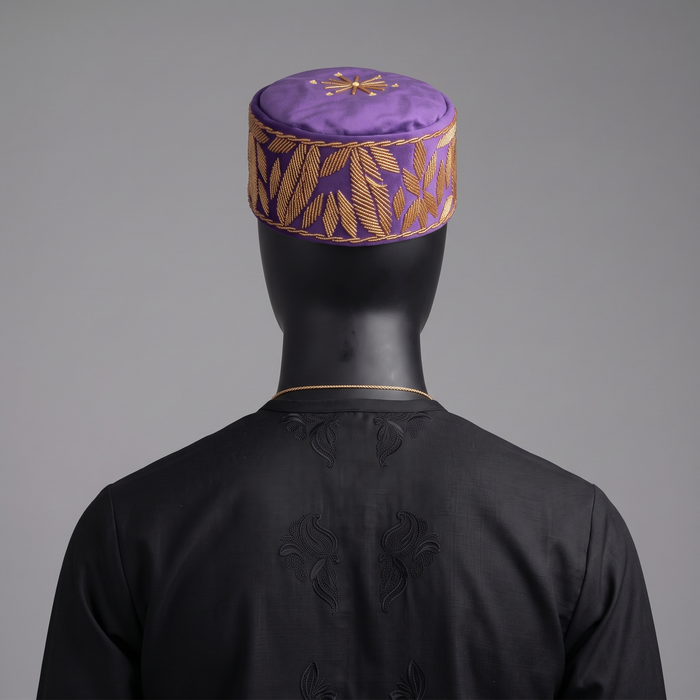 Royal Purple Velvet Beaded Cap