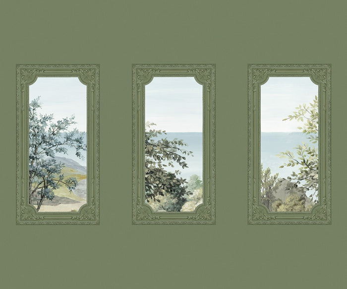 Sample - A Room With A View - Custom Sized Wallpaper Mural (per m2) - Green