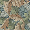 Sample - Acanthus by Morris Wallpaper - Slate/Thyme