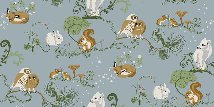 Sample - Alice - Custom Sized Wallpaper Mural (per m2) - Blue