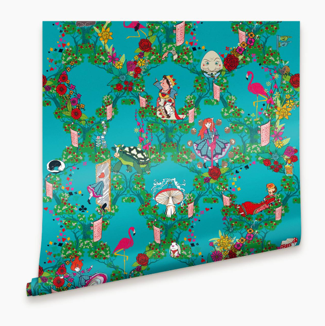 Sample - Alice in Wonderland Wallpaper - Light Blue