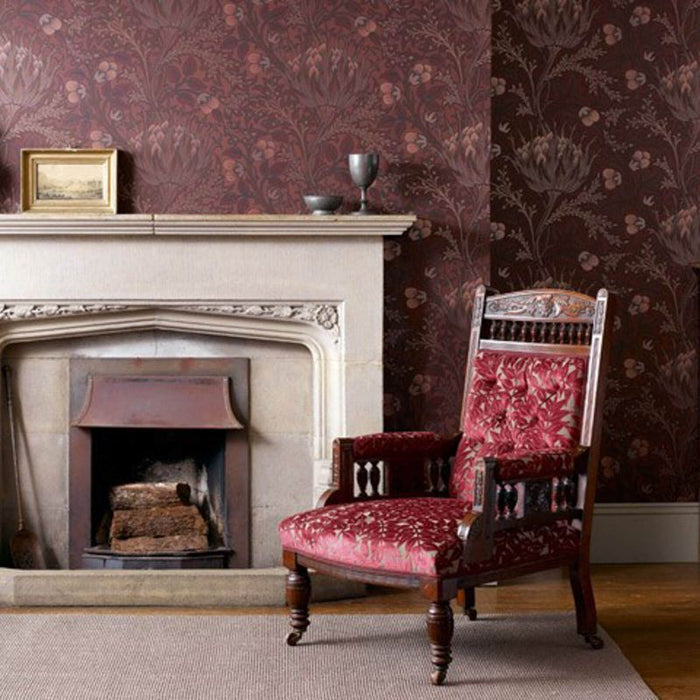 Sample - Artichoke Wallpaper - William Morris - Wine