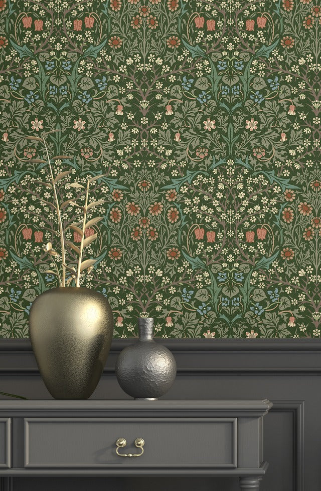 Sample - Blackthorn Wallpaper - Green