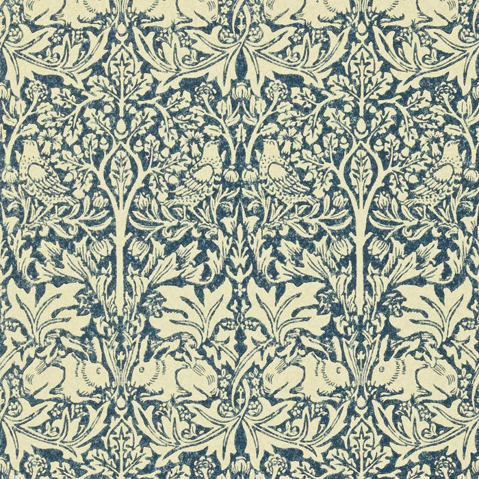 Sample - Brer Rabbit by Morris Wallpaper - Blue/Neutral
