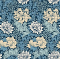 Sample - Chrysanthemum - Eden by Morris Wallpaper - Navy Mix